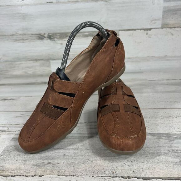 White Mountain Cliffs Samoa‎ Women's Tan Leather Slip On Flats Shoes Size 8.5 M - Picture 5 of 9